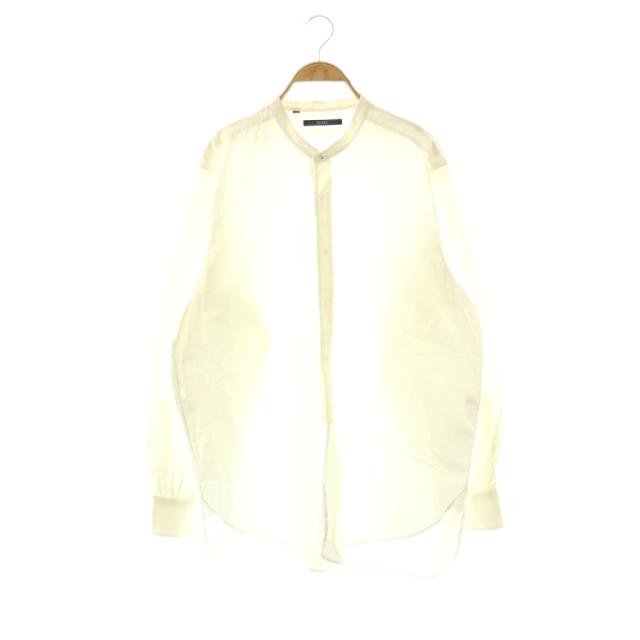 【中古】グッチ GUCCI バンドカラーシャツ シャドウストライプ 42 16 1/2 ホワイト /ES ■OS レディース
