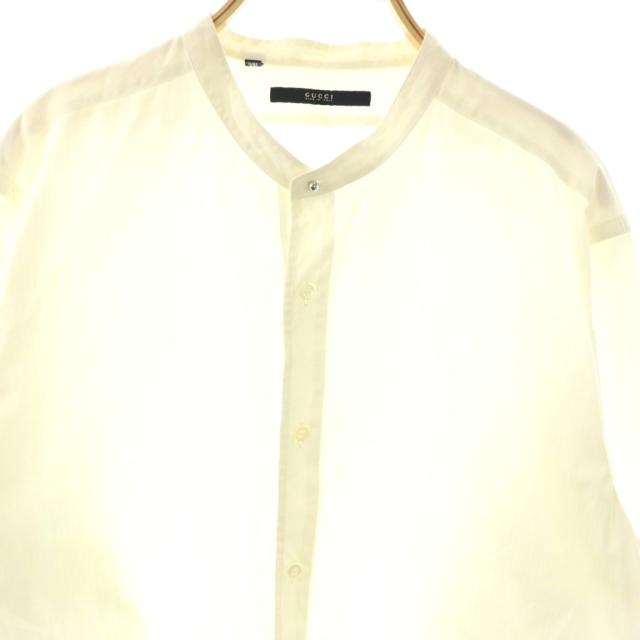 【中古】グッチ GUCCI バンドカラーシャツ シャドウストライプ 42 16 1/2 ホワイト /ES ■OS レディース_2