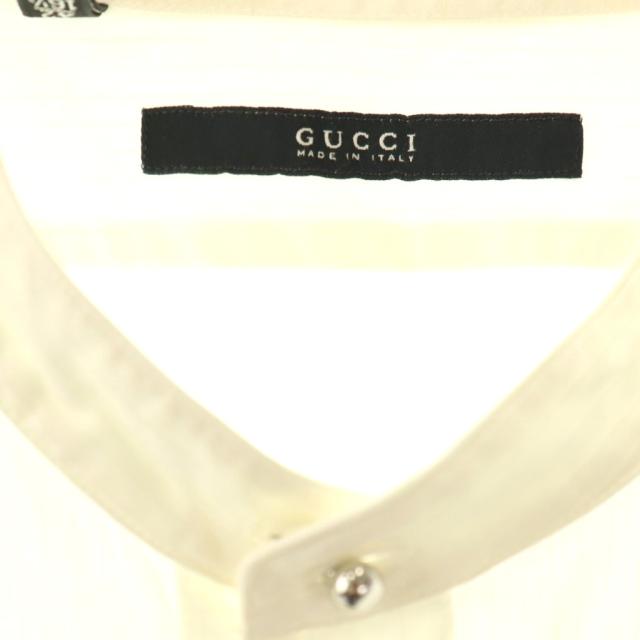 【中古】グッチ GUCCI バンドカラーシャツ シャドウストライプ 42 16 1/2 ホワイト /ES ■OS レディース_4