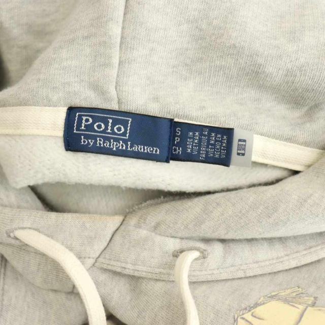 【中古】ポロ バイ ラルフローレン Poloベアフリースフーディスウェット パーカー 長袖 S グレー マルチカラー_4
