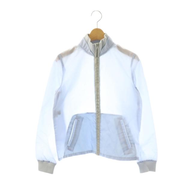 【中古】ミュウミュウ miumiu ナイロンジャケット アウター ハイネック ジップアップ ワンカラー 38 水色