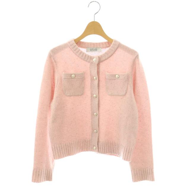 【中古】ルルウィルビー Loulou Willoughby 25AW GRAINY ラメカーディガン ニット 2 ミックスピンク /ES ■OS レディース