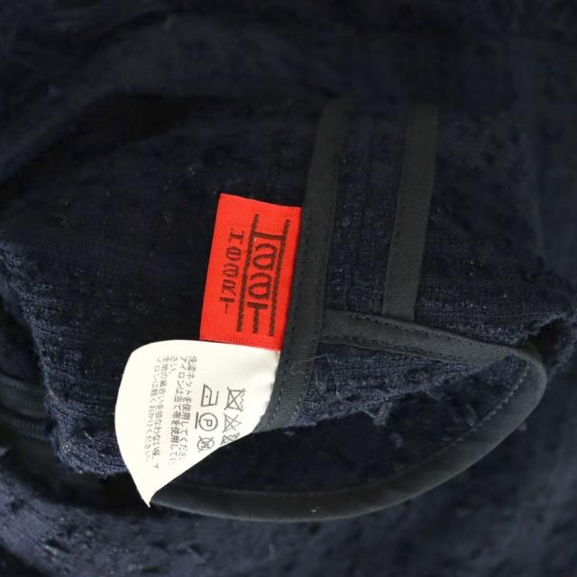 【中古】イッセイミヤケ ISSEY MIYAKE ハート ツイード タックロングワンピース 長袖 ロング 2 紺 /NR ■OS レディース_5