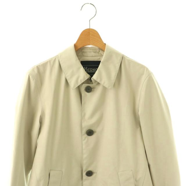 最終価格　Herno ベージュ ステンカラーコート 中古】ヘルノ HERNO GORE-TEX ステンカラーコート ロング 44 ライト