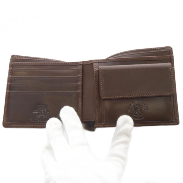 【中古】ホワイトハウスコックス 二つ折り財布 レザー 茶色 ブラウン S7532 /SR メンズ_4