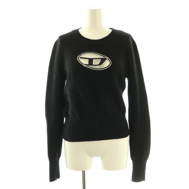 【中古】ディーゼル DIESEL M-AREESA ロゴ ニット セーター L ブラック /DF ■OS レディース