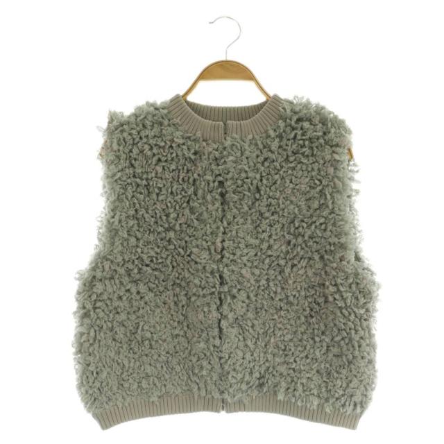 【中古】未使用品 アメリヴィンテージ Ameri VINTAGE 25AW UND COMPACT BOA KNIT VEST ボアベスト ニット F グレー
