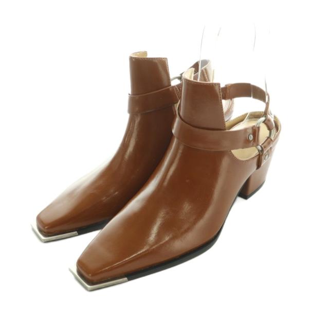 【中古】未使用品 アメリヴィンテージ 25AW BUCKLE ANKLE SHOES スライドシューズ M 23.5-24.0cm 茶 0125212950920