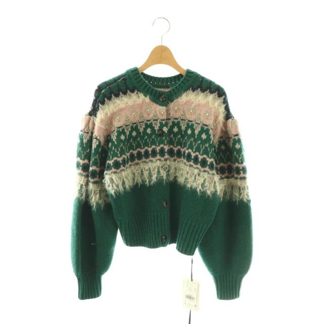 【中古】未使用品 アメリヴィンテージ 25AW UND 2WAY LADY NORDIC KNIT CARDIGAN 2WAYカーディガン ニット 長袖 F