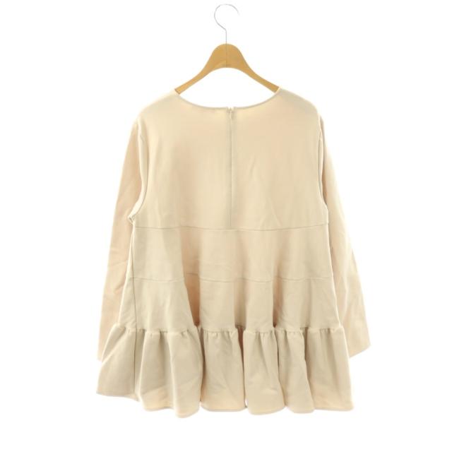【中古】ヨリ yori ぬくぬくティアードフリルブラウス 長袖 38 ライトベージュ /DO ■OS レディース_1