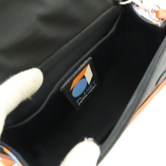 【中古】ピエールアルディ PLANETコレクション アルファ 2WAY バッグ ハンド ショルダー マルチカラー オレンジ 黒_4