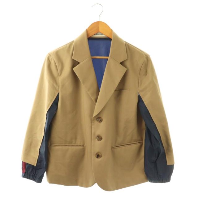 【中古】アンダーカバー UNDERCOVER パネルド ブレザー Panelled Blazer ジャケット 2 紺 ネイビー ベージュ /SS