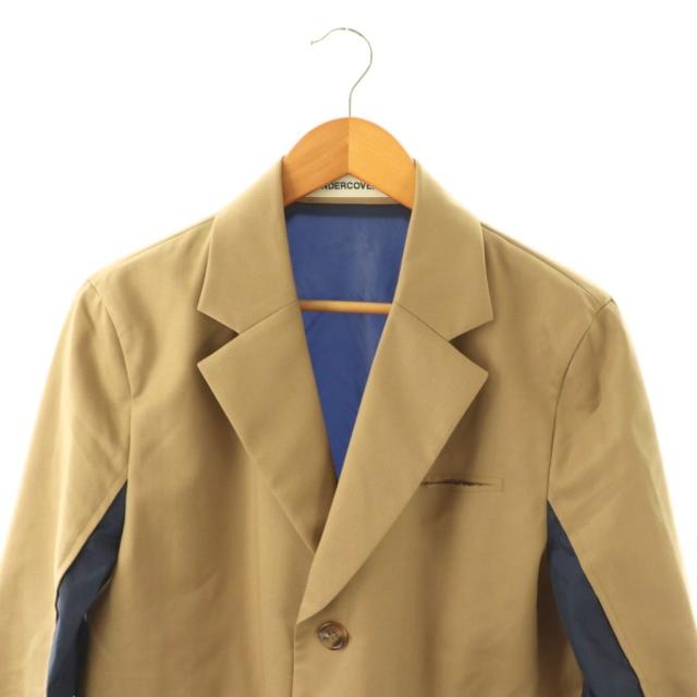 【中古】アンダーカバー UNDERCOVER パネルド ブレザー Panelled Blazer ジャケット 2 紺 ネイビー ベージュ /SS_3