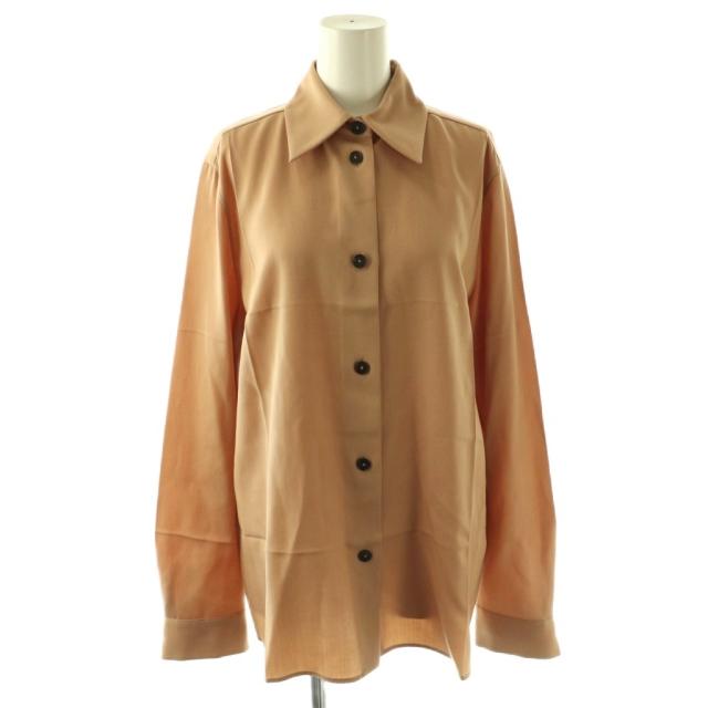 【中古】ジルサンダー JIL SANDER 24SS J04DL0004 ウールシャツ 長袖 34 ベージュ /HK ■OS レディース