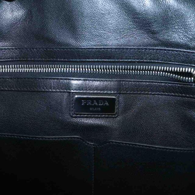 【中古】プラダ PRADA サフィアーノ バックパック リュックサック スクエア 三角ロゴ ワンカラー 紺 ネイビー_3