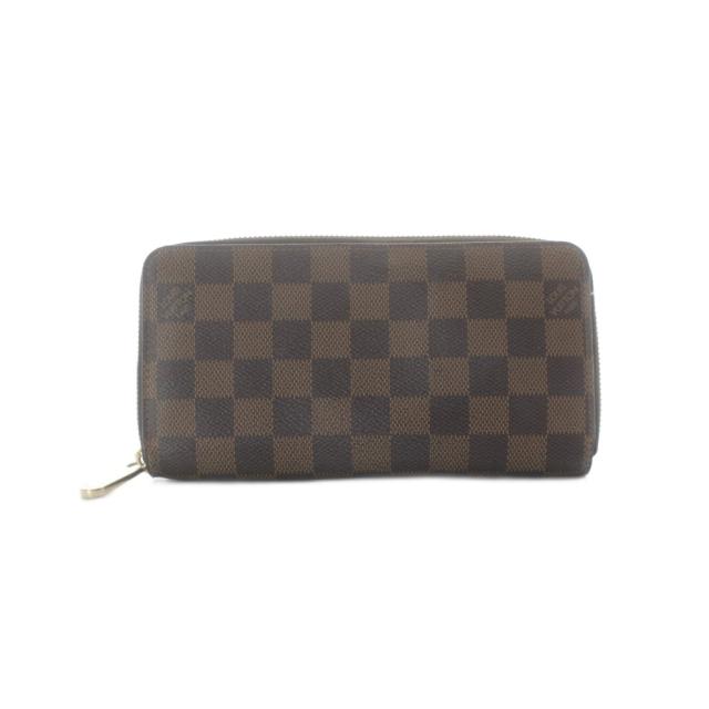 【中古】ルイヴィトン ジッピーウォレット 長財布 ラウンドファスナー 小銭入れ 札入れ 茶色 ブラウン ダミエ