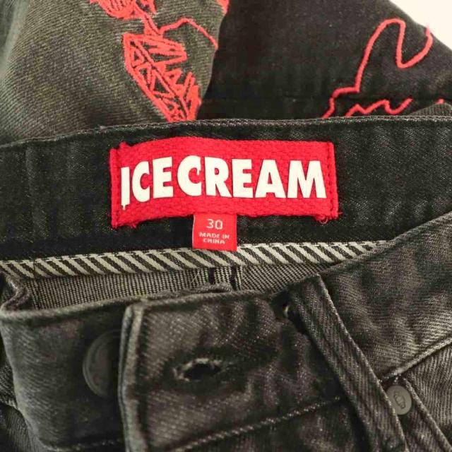 【中古】アイス クリーム ICE CREAM Outline Jeans スキニーデニムパンツ ジーンズ 刺繍 ボタンフライ 30 ブラック_5
