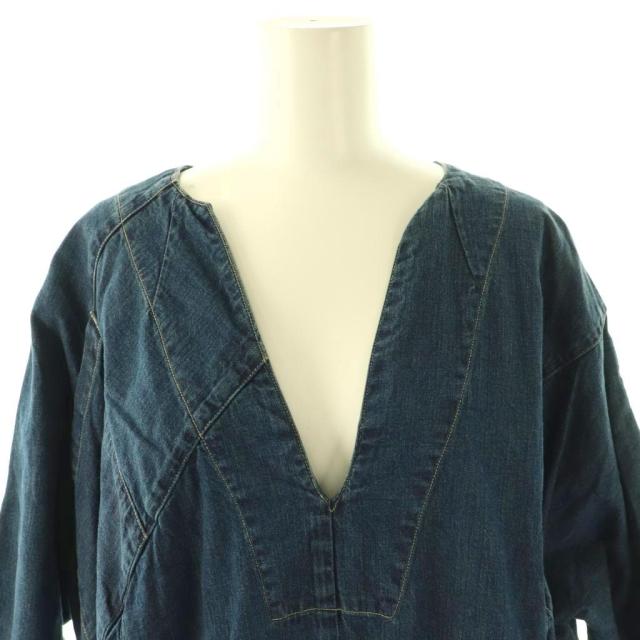 【中古】キャピタル kapital デニムギミックワークデニムワンピース ロング XS ブルー /HK ■OS レディース_3