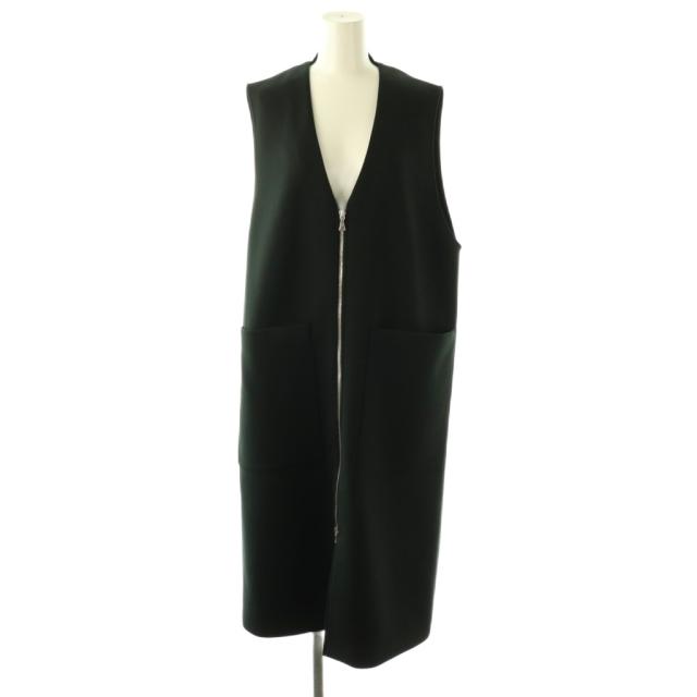【中古】アドーア ADORE 24SS スキューバジャージージャケット ロング ジップアップ 38 ブラック /HK ■OS レディース