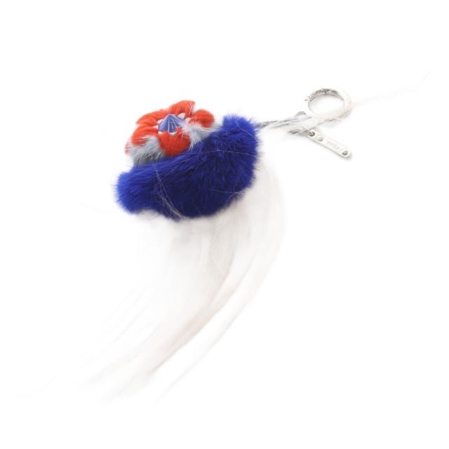 【中古】フェンディ FENDI バッグバグズ チャーム キーホルダー 青 ブルー ピンク /SR ■OH レディース