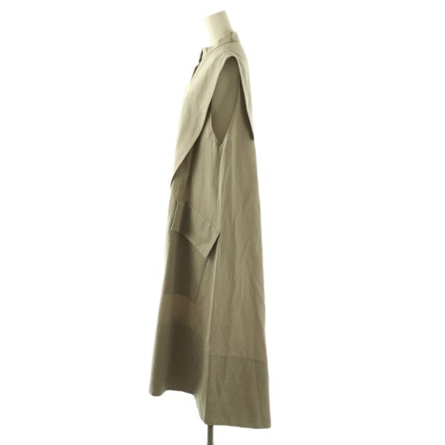 【中古】アドーア ADORE ウェザーワッシャーワンピース ノースリーブ ロング 38 グレージュ /NR ■OS レディース