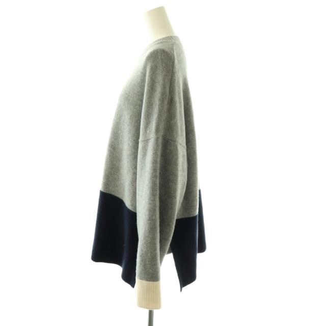 【中古】エンフォルド 24SS BI-COLOR BOX-PULLOVER ニット セーター 長袖 38 グレー マルチカラー /DO ■OS_2