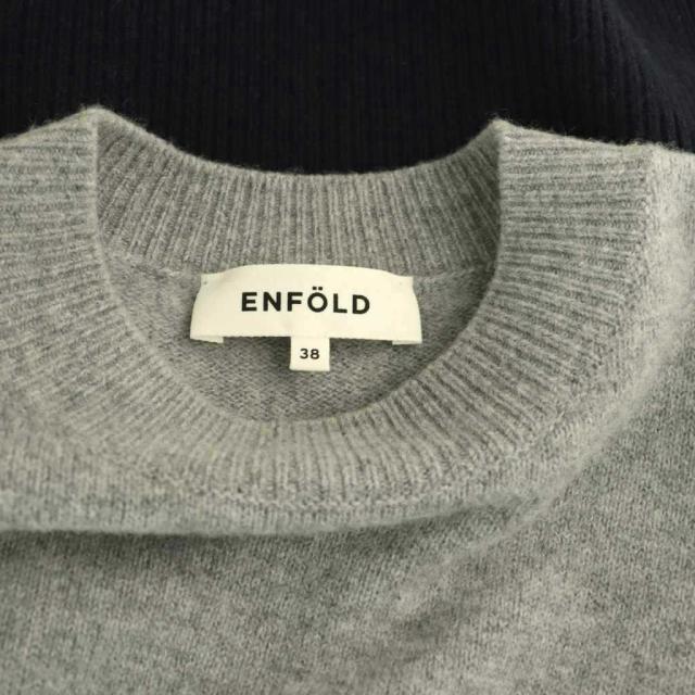 【中古】エンフォルド 24SS BI-COLOR BOX-PULLOVER ニット セーター 長袖 38 グレー マルチカラー /DO ■OS_5