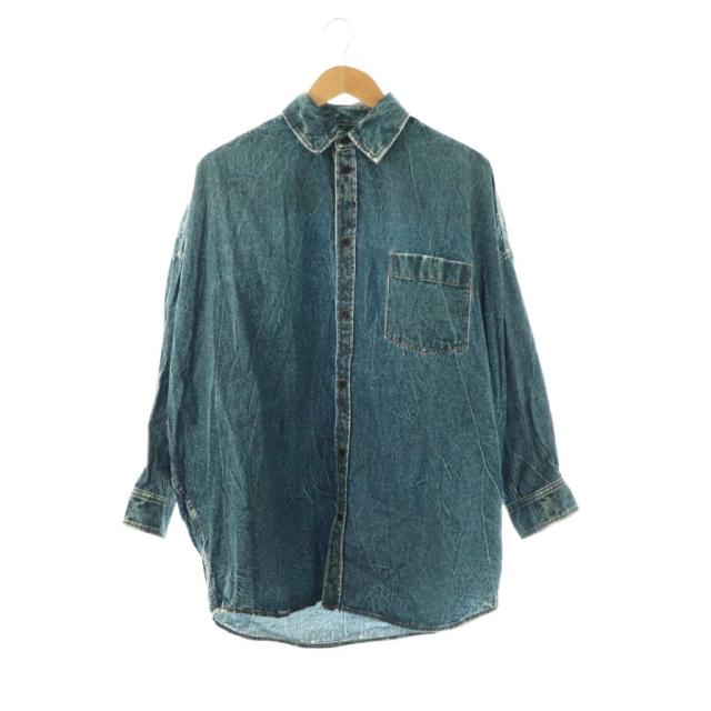 【中古】バレンシアガ BALENCIAGA 転写プリント長袖デニムシャツ XS インディゴ 641434 /CX ■OS メンズ