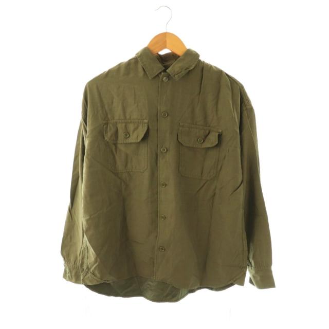 【中古】未使用品 レミレリーフ REMI RELIEF Military Shirt ミリタリーシャツ 長袖 F カーキ /ES ■OS レディース