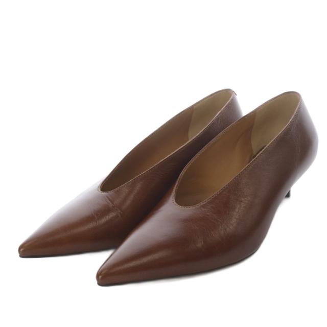 【中古】ペリーコ PELLICO ANIMA パンプス ハイヒール ポインテッドトゥ レザー 34 ブラウン /YO38 レディース