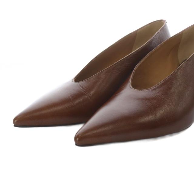 【中古】ペリーコ PELLICO ANIMA パンプス ハイヒール ポインテッドトゥ レザー 34 ブラウン /YO38 レディース