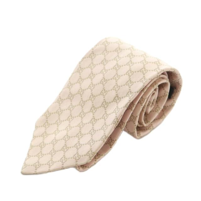 【中古】グッチ GUCCI ネクタイ レギュラータイ シルク GG柄 ピンク /MI ■OS ■OH ■SH メンズ