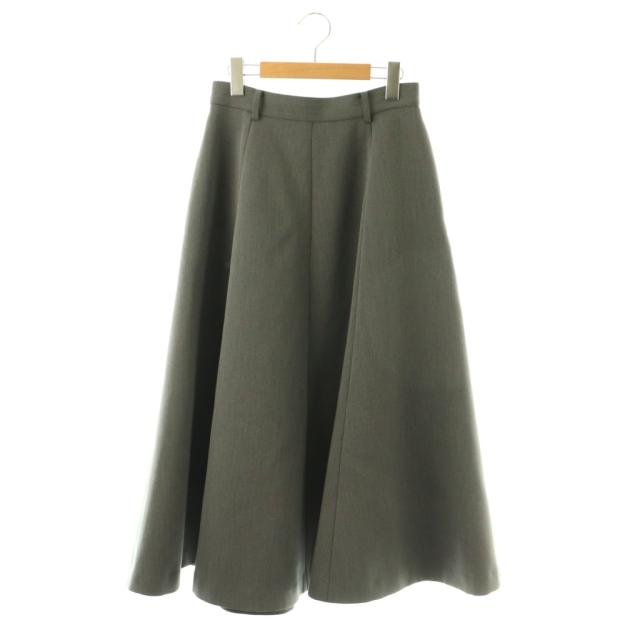 【中古】クラネ CLANE BONDING VOLUME SKIRT スカート ロング フレア 2 グレー /NR ■OS レディース