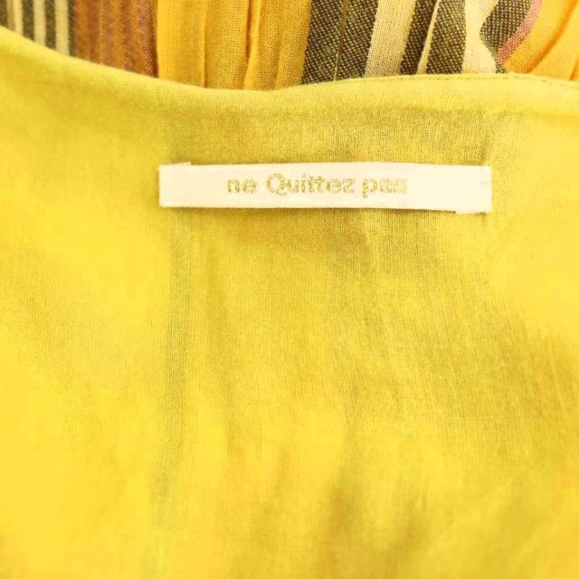 【中古】ヌキテパ NE QUITTEZ PAS! マルチストライプティアードワンピース ロング S 洋芥子 /HK ■os レディース