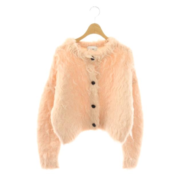 【中古】クラネ CLANE 24AW SHAGGY SHORT KNIT CARDIGAN カーディガン ニット 長袖 1 ピンク /DO ■OS レディース