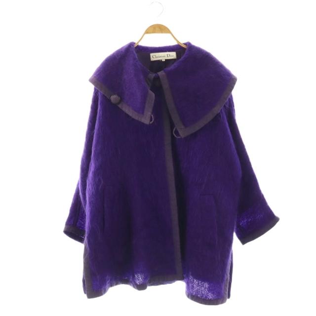 【中古】クリスチャンディオール Christian Dior モヘヤ混 コート 9 M 紫 パープル /SY ■OS レディース