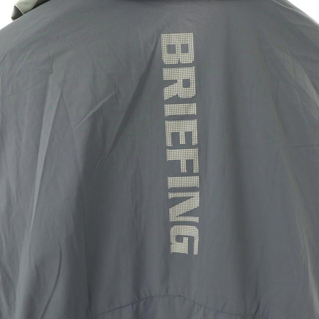 【中古】ブリーフィング BRIEFING ゴルフウェア ジップアップブルゾン フード収納 S スモークパープル グレー /ES
