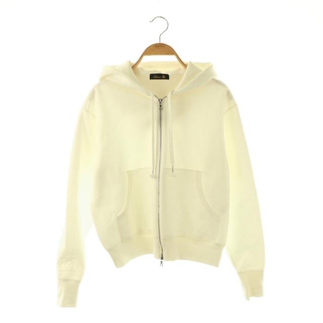 【中古】ドゥロワー Drawer RESORT1 コットンポリエステル フーディー パーカー ジップアップ 1 ホワイト /HK ■OS