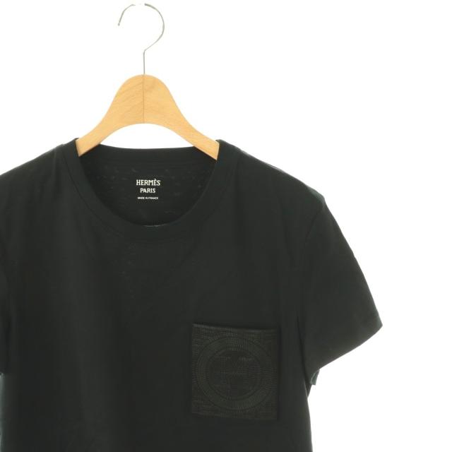 【中古】エルメス HERMES T-SHIRT DROIT POCHE BRODEE モザイク刺繍Tシャツ カットソー 40 黒 /CX ■OS レディース_2