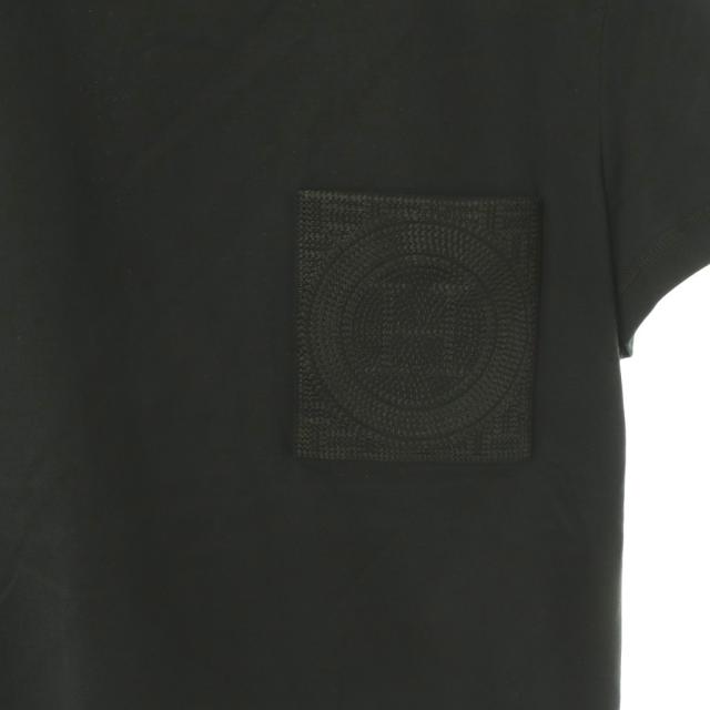 【中古】エルメス HERMES T-SHIRT DROIT POCHE BRODEE モザイク刺繍Tシャツ カットソー 40 黒 /CX ■OS レディース_3