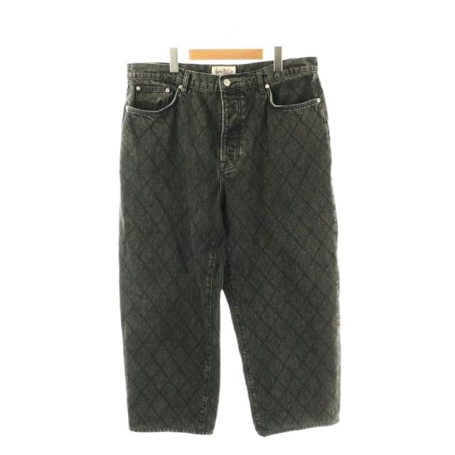 【中古】ステューシー STUSSY BIG OL JWAN QUILTED DENIM デニムパンツ ジーンズ ワイド ボタンフライ 34 ブラック