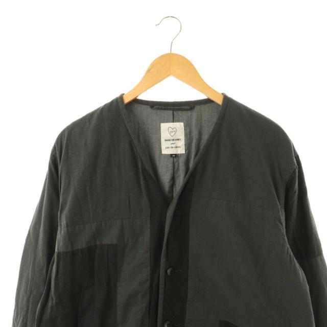 【中古】パドカレ pas de calais 3287 24SS SDC pour PDC マルチファブリックパッチワーク ノーカラージャケット_3