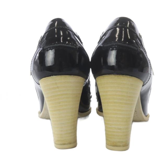 【中古】シャネル CHANEL パンプス ハイヒール リボンモチーフ エナメルレザー 23.5cm ブラック /YO10 レディース_2