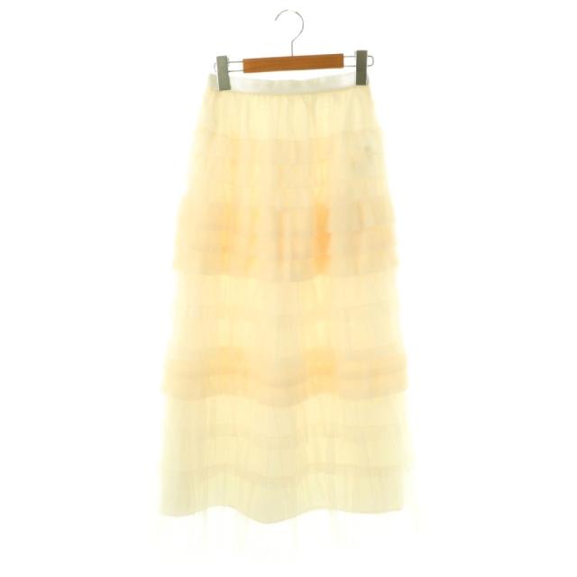 【中古】ハーリップトゥ 26SS Loved one Tulle Skirt スカート ロング チュール フリル S アイボリー /DO ■OS
