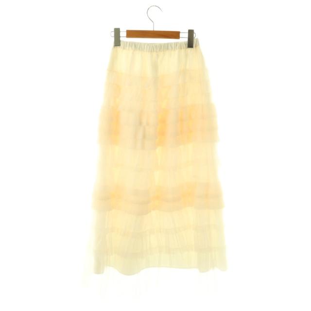 【中古】ハーリップトゥ 26SS Loved one Tulle Skirt スカート ロング チュール フリル S アイボリー /DO ■OS_1