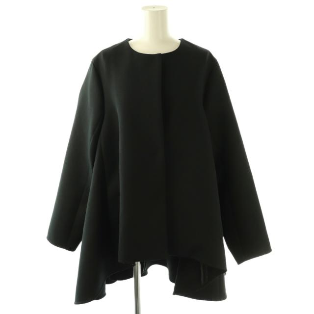 【中古】ル フィル LE PHIL 26SS エアートリプルクロスバックフレアジャケット ノーカラージャケット F ブラック