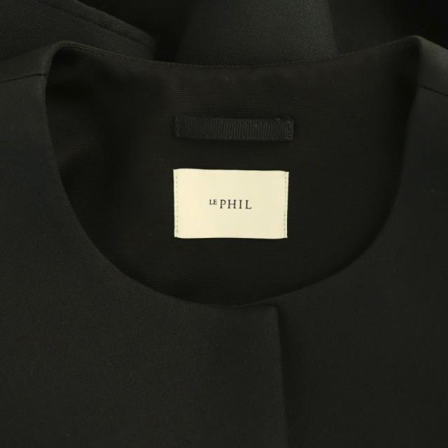 【中古】ル フィル LE PHIL 26SS エアートリプルクロスバックフレアジャケット ノーカラージャケット F ブラック_5