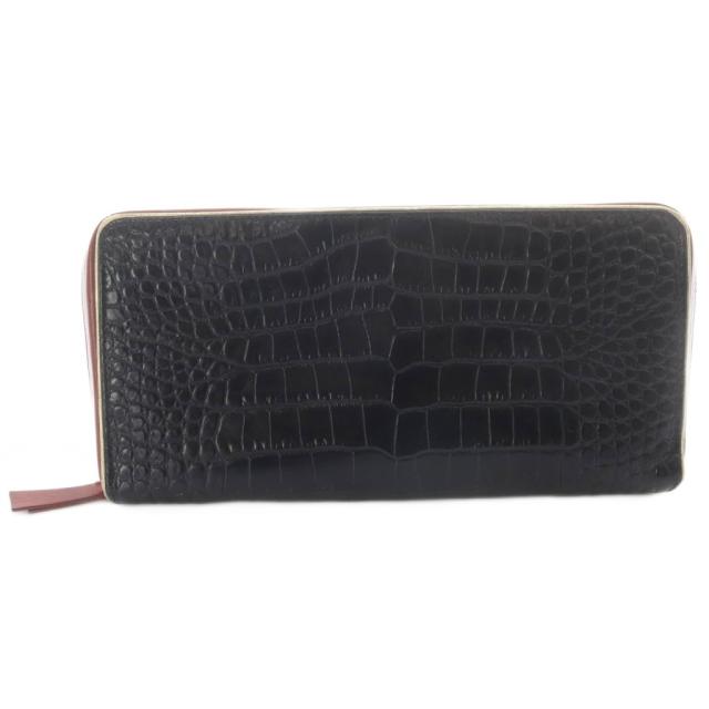 【中古】ドリスヴァンノッテン DRIES VAN NOTEN ラウンドファスナー長財布 レザー 黒 ブラック /SR ■SH レディース_1