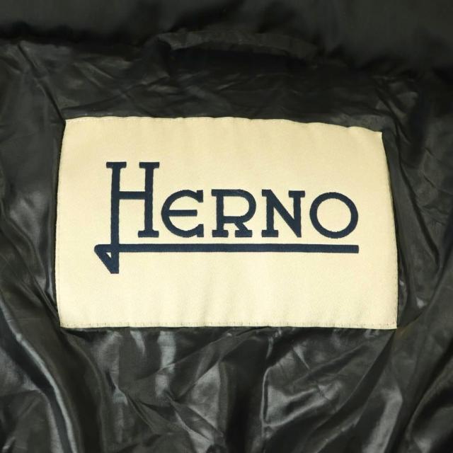 【中古】ヘルノ HERNO 近年モデル PI001945D ダウンコート アウター ロング ジップアップ 46 黒 ブラック /NR ■OS_5