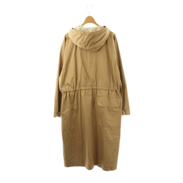 【中古】メヤメ MANY POCKETS PARKA コート ロング フード ジップアップ F ベージュ レッド /DO ■OS レディース_1